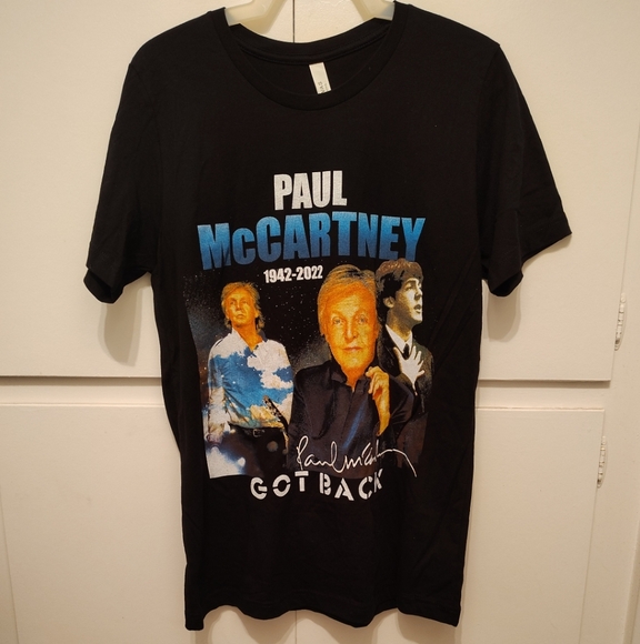 Paul McCartney Black Graphic T-Shirt - Picture 1 of 2